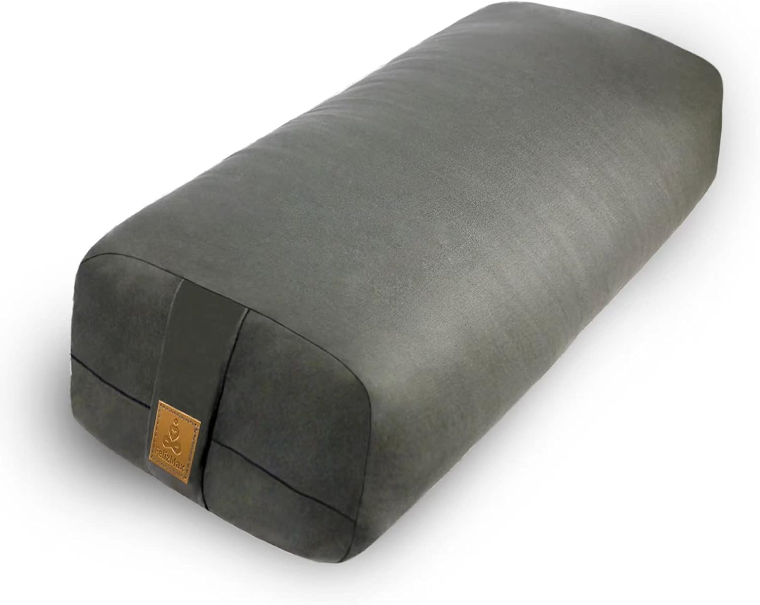 Yoga Bolster Pillow 26x10.5x5.5in Rectangular Meditation Cushion for Massage and Back Support, Breathable Cotton Fill, Zippered Organic Cotton Cover