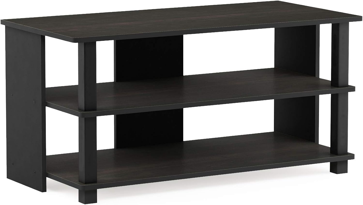 Furinno Beginning TV Stand, 2-Tier Rectangular Entertainment Center with Shelf, TV Console for TV up to 36 Inch, Open Back, for Living Room, Bedroom, French Oak