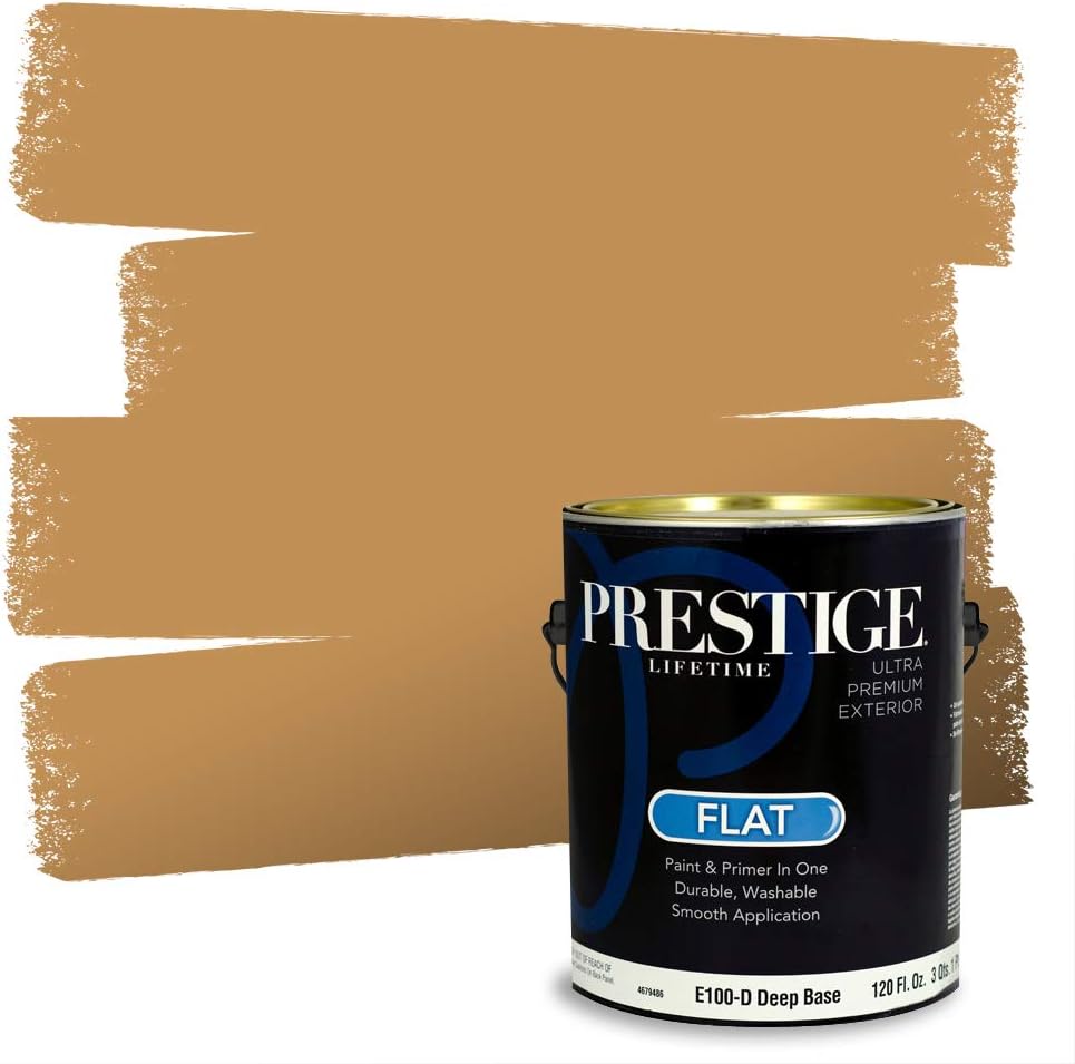 PRESTIGE Paints Exterior Paint and Primer In One, 1-Gallon, Satin, Comparable Match of Sherwin Williams* Cachet Cream*