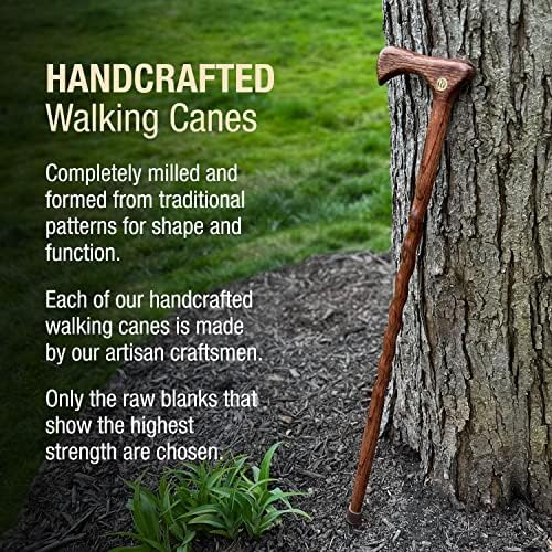 Brazos Handcrafted Wood Walking Cane, Twisted Oak, Traditional Style Handle, for Men & Women, Made in The USA, 37"