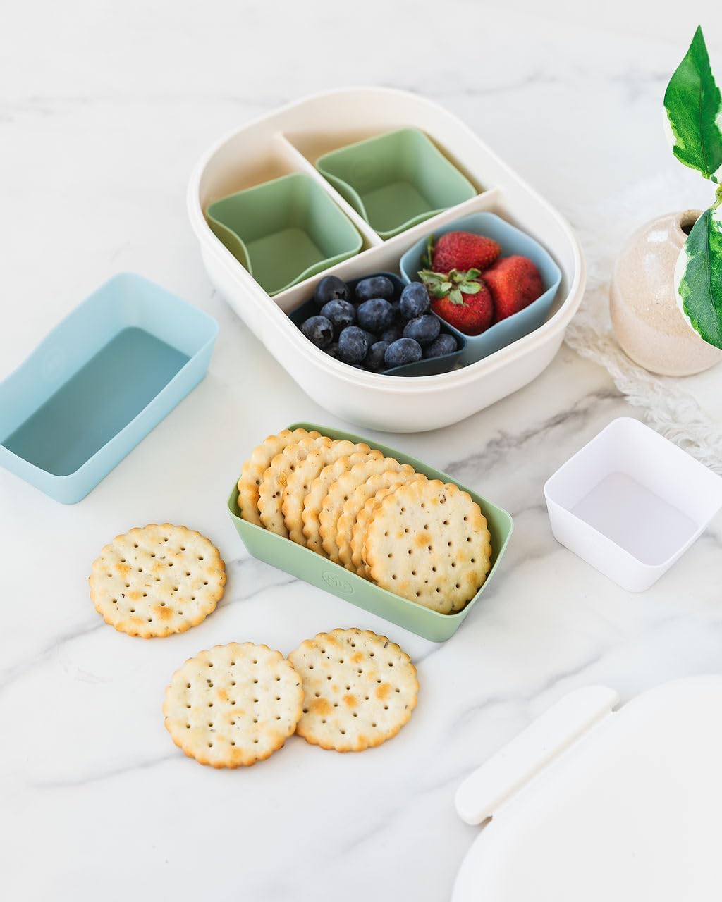 The Silicone Kitchen Reusable JUMBO Silicone Baking Cup, Non-Toxic, BPA Free, Dishwasher Safe, Jumbo, 12 Pack, White Blue Green