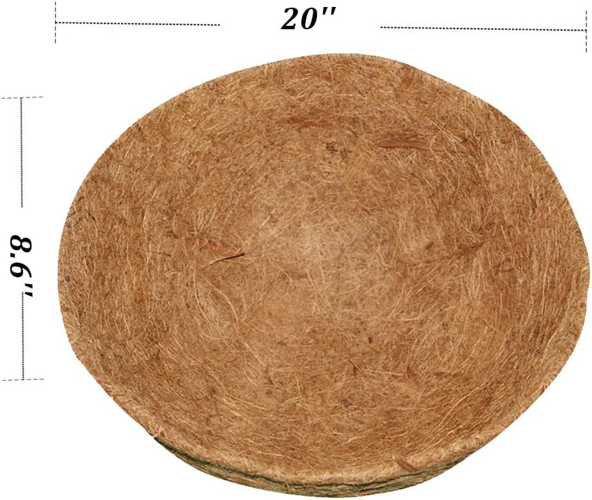 16 Inch Coco Liner for Planters, 2PCS Round Replacement Plant Basket Liner, Coco Fiber for Hanging Basket