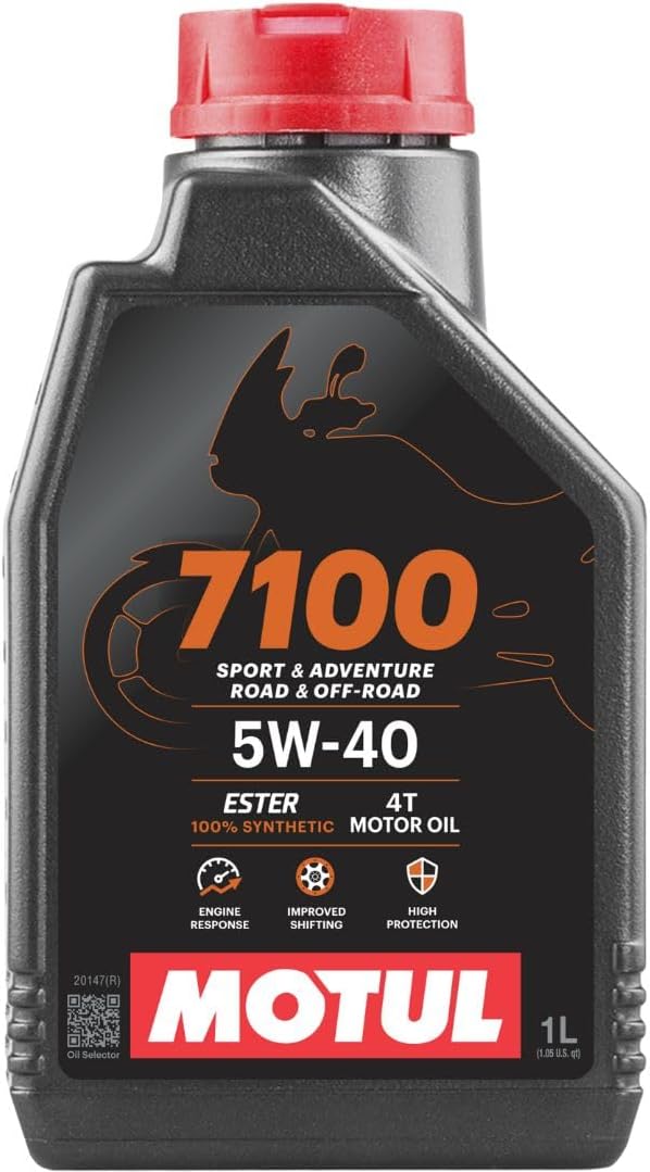 Motul 7100 4T 10W-30 Full Synthetic Motorcycle Oil - Ester Core Technology - API SP JASO MA2 Wet Clutch and DCT Safe - Engine Protection for Honda, Hero, TVS - 4 L