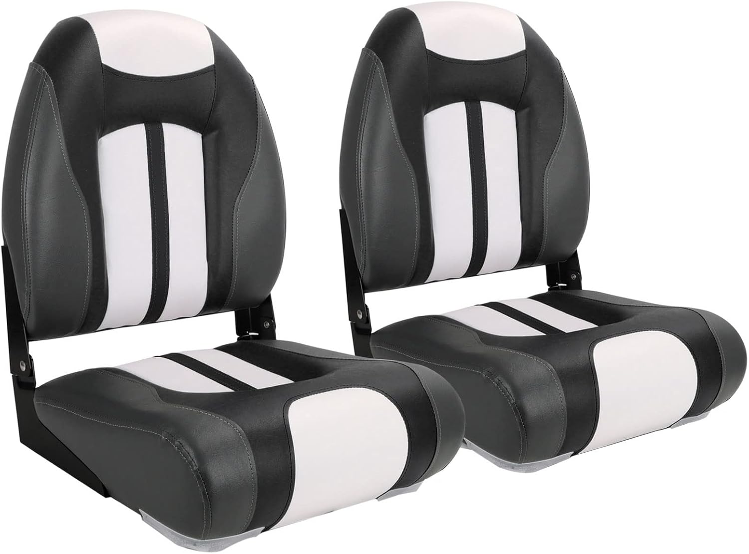 NORTHCAPTAIN Deluxe A Pair of Marine High Back Folding Boat Chair Fishing Boat Seat, for Fishing, Bass/Jon/Pontoon Boat Chairs