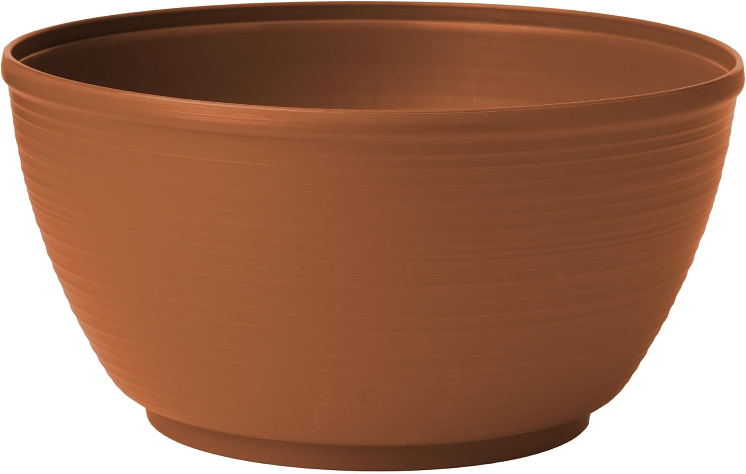 Bloem Willow 12" Plastic Plant Bowl, Deep Round Garden Pot, Peppercorn | Sealed plant bowl with knockout drainage, perfect for displaying herbs and succulents on indoor and outdoor surfaces.