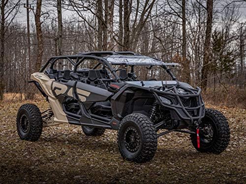 SuperATV Flip Windshield for Can Am Maverick X3 | 2017+ | 1/4" Polycarbonate Scratch-Resistant Windshield, Maverick X3 Models (See Fitment), Clear, USA Made