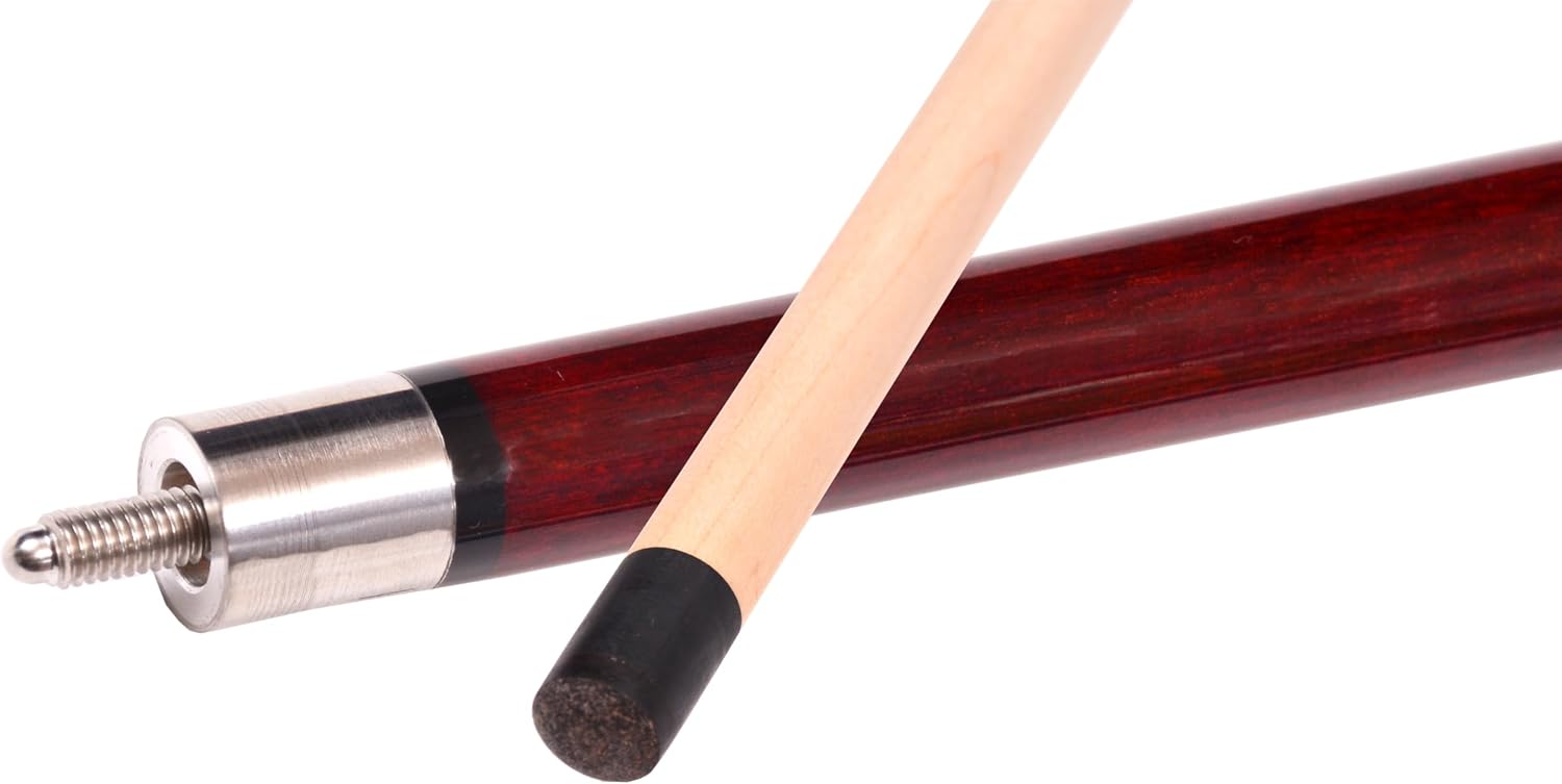 Accuplay Billiards 58" - 2 Piece Break Pool Cue Stick Made of Hardwood Canadian Maple - 23 Ounce Choose Black, Red, Green or Blue