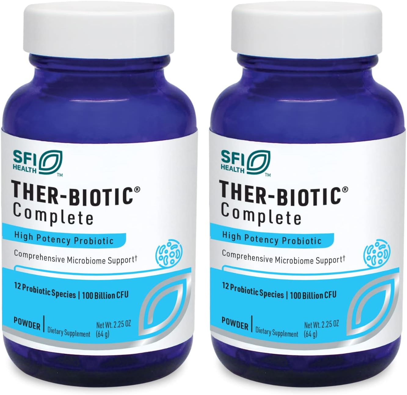 Klaire Labs SFI Health Ther-Biotic Complete Probiotic Powder, 64g | Men's and Women's Probiotics for Digestive Health & Immune Support, 100 Billion CFU, Dairy-Free, Hypoallergenic