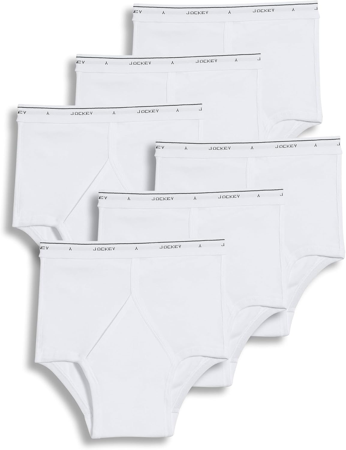 Jockey Classic Full Rise Brief- 6 Pack - 100% Cotton Underwear for Men