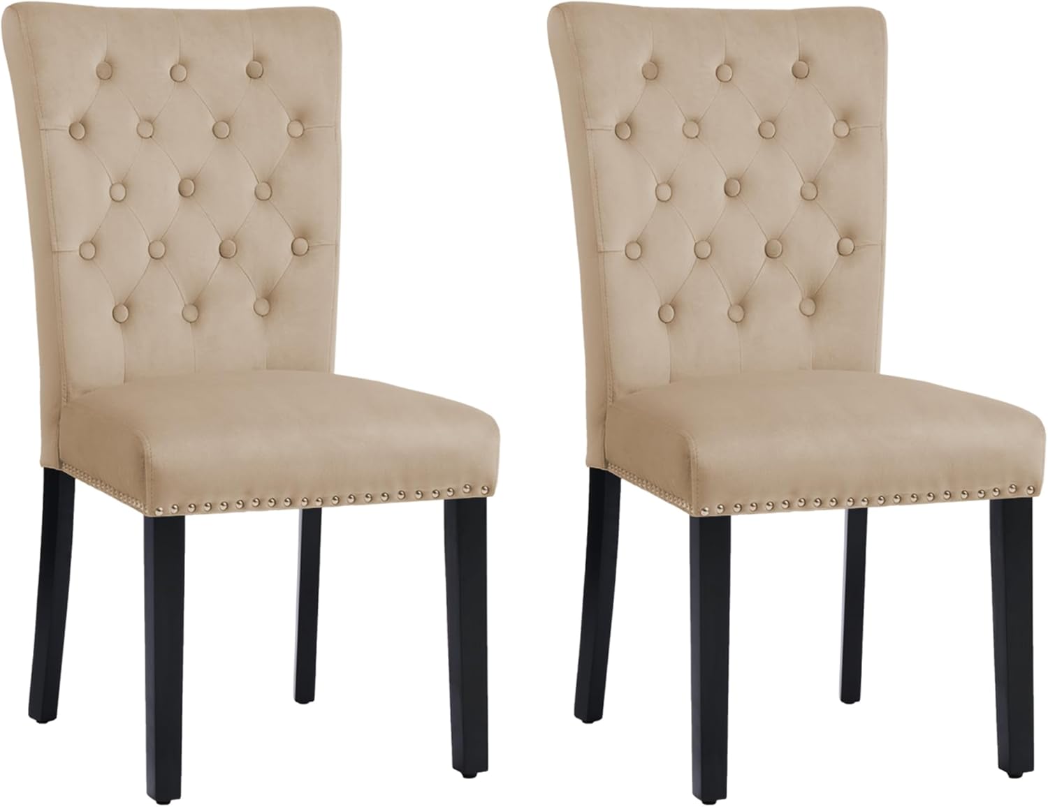 adochr Velvet Dining Chairs Set of 2, Parsons Kitchen Chair, Blue