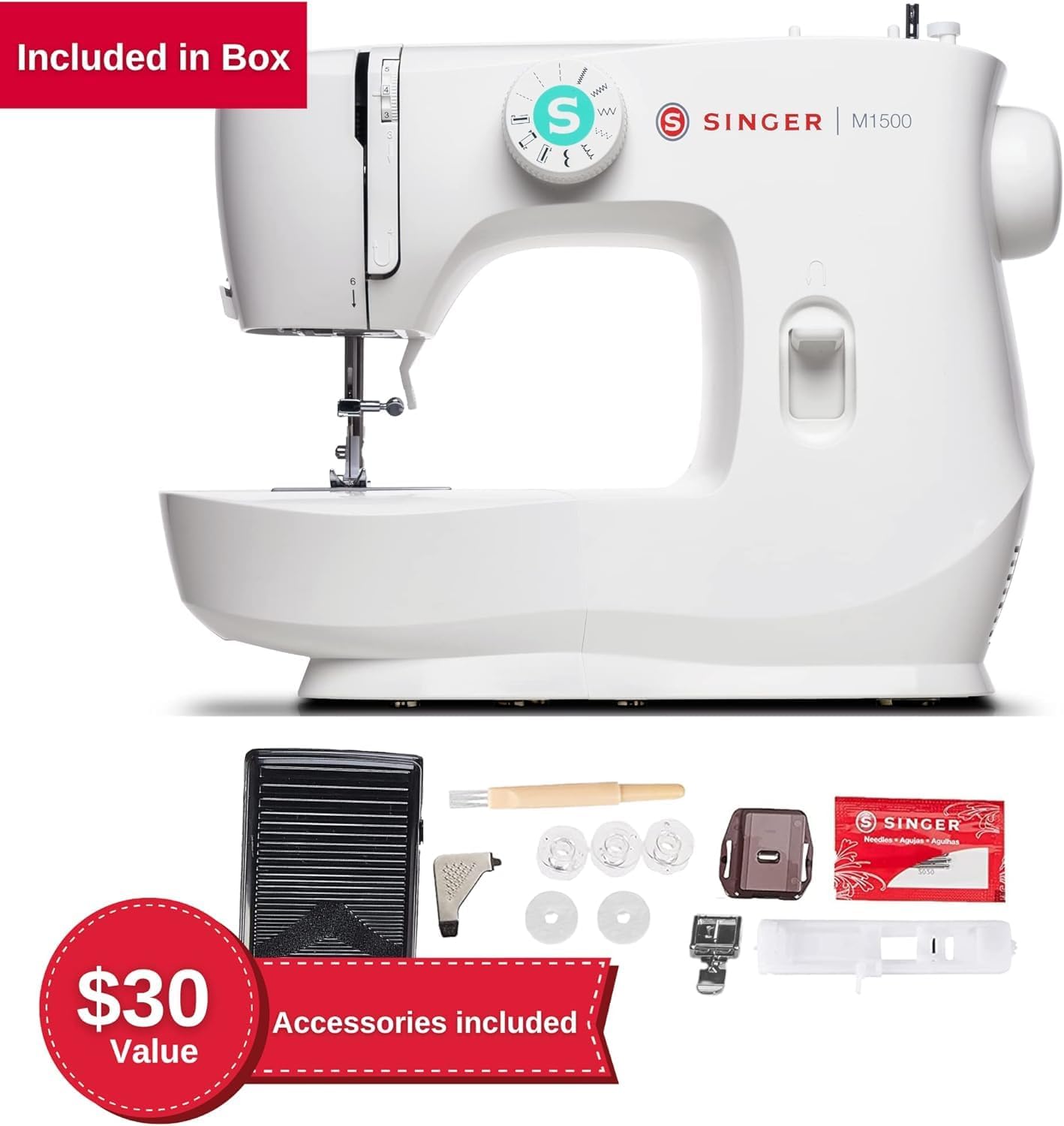 SINGER® M1500 Lightweight & Portable Sewing Machine with Accessory Kit