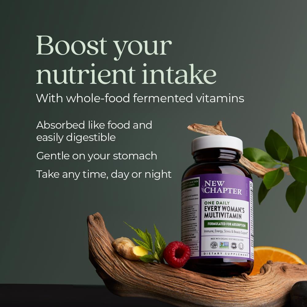 New Chapter Every Woman's One Daily Multivitamin - Bone, Energy & Immune Support* - Whole-Food Fermented Nutrients - No Added Sugar - Vegetarian & Gluten-Free - 72 Tablets