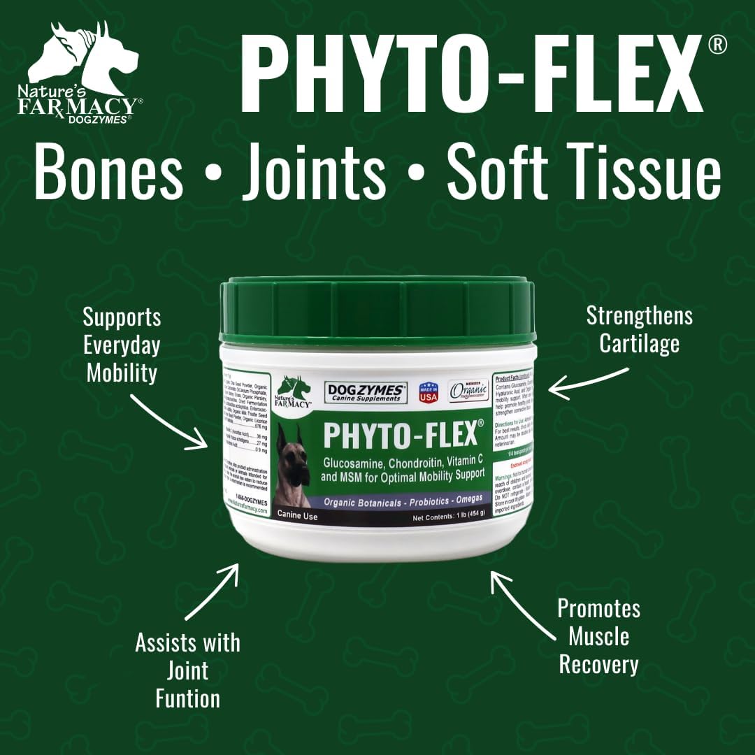 Dogzymes Phyto Flex - Glucosamine, Chondroitin, MSM and Hyaluronic Acid… (2 Pound)
