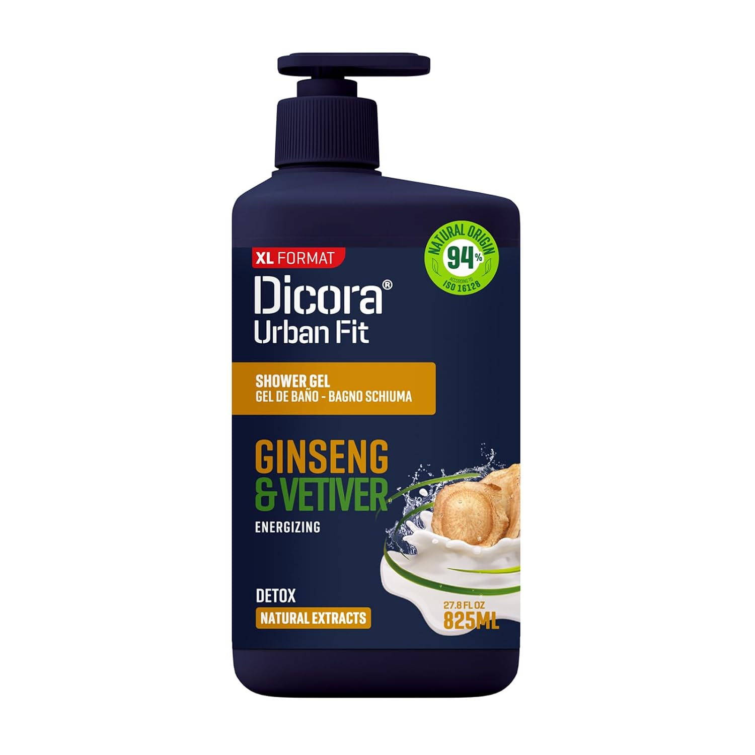 Dicora Urban Fit Shower Gel - Women and Mens Body Wash for All-Day Hydration - Prevents Premature Aging with Vitamin C - Citrus and Peach - 25.4 oz