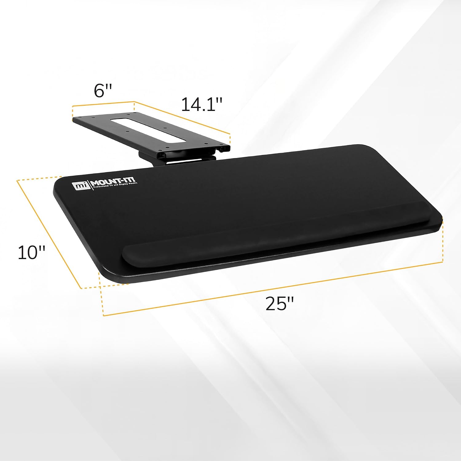 Mount-It! Under Desk Keyboard Tray, Slide-Out Keyboard Drawer with Height, Tilt and Swivel Adjustment