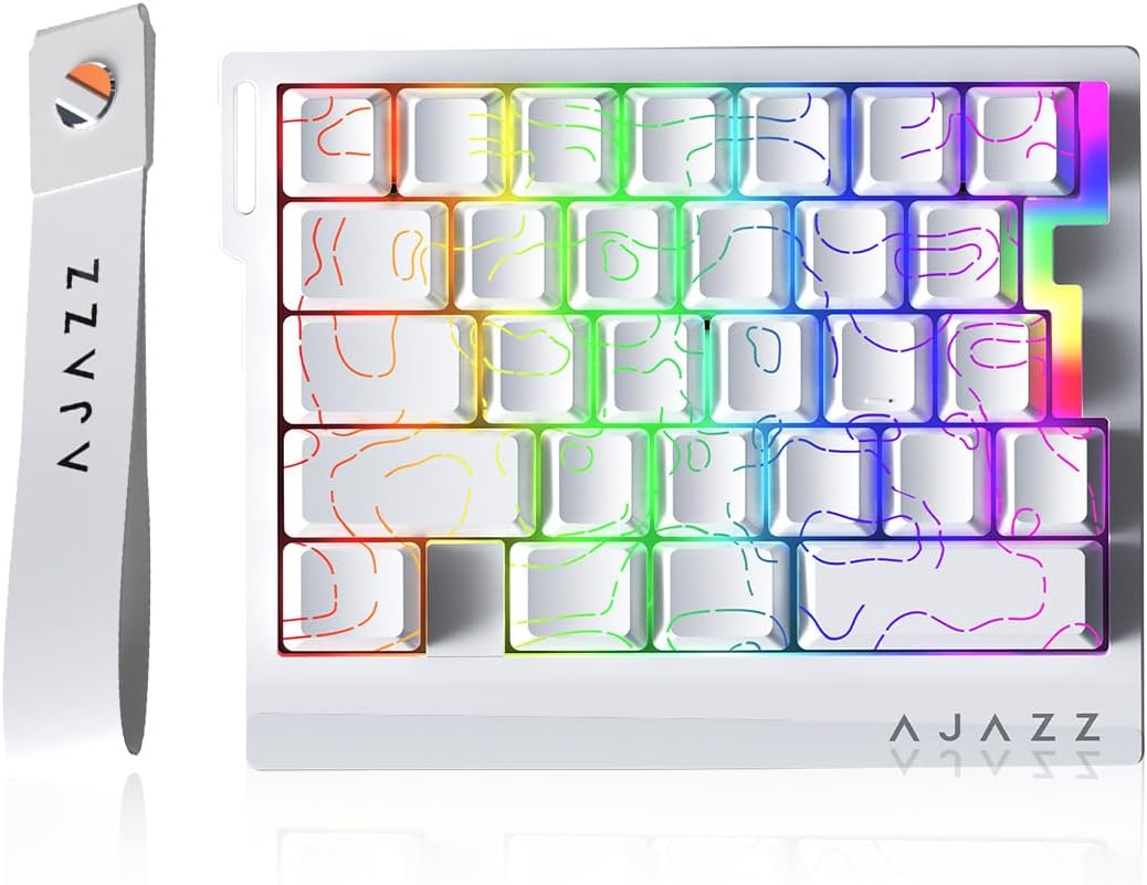 AJAZZ AK029 Wired One-Handed Hall Effect Mechanical Gaming Keypad, 29 Keys | Magnetic Switch, Rapid Trigger, 8KHz Polling, SOCD/DKS, RGB Backlit, Web Driver Customizable, Portable, Black Gray