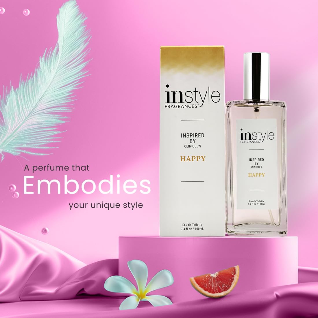 Instyle Fragrances | Inspired by Ralph Lauren's Romance | Women’s Eau de Toilette | Vegan, Paraben Free, Phthalate Free | Never Tested on Animals | 3.4 Fluid Ounces