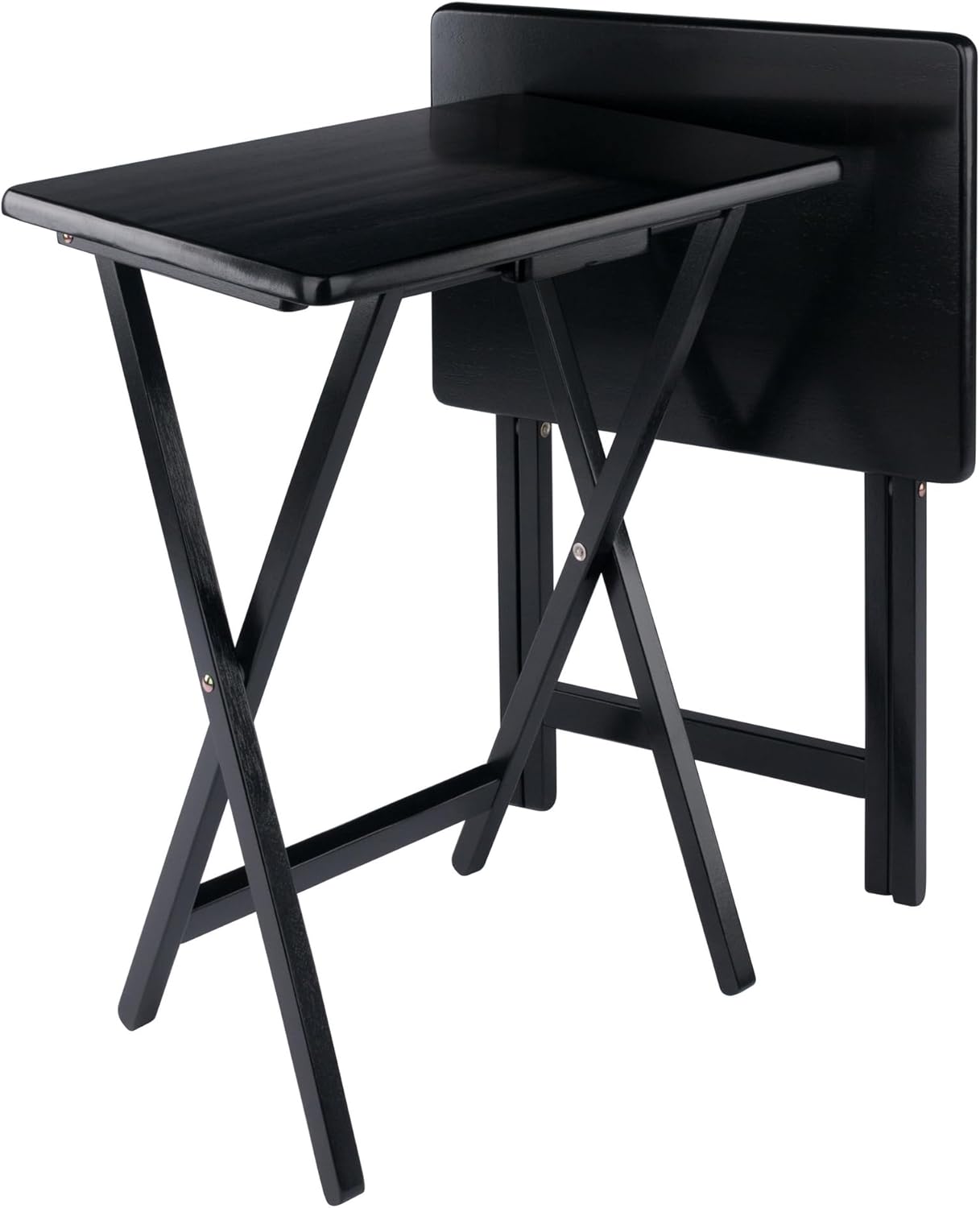 Winsome Alex Set of 2 Foldable Snack Tables, Natural, 26"