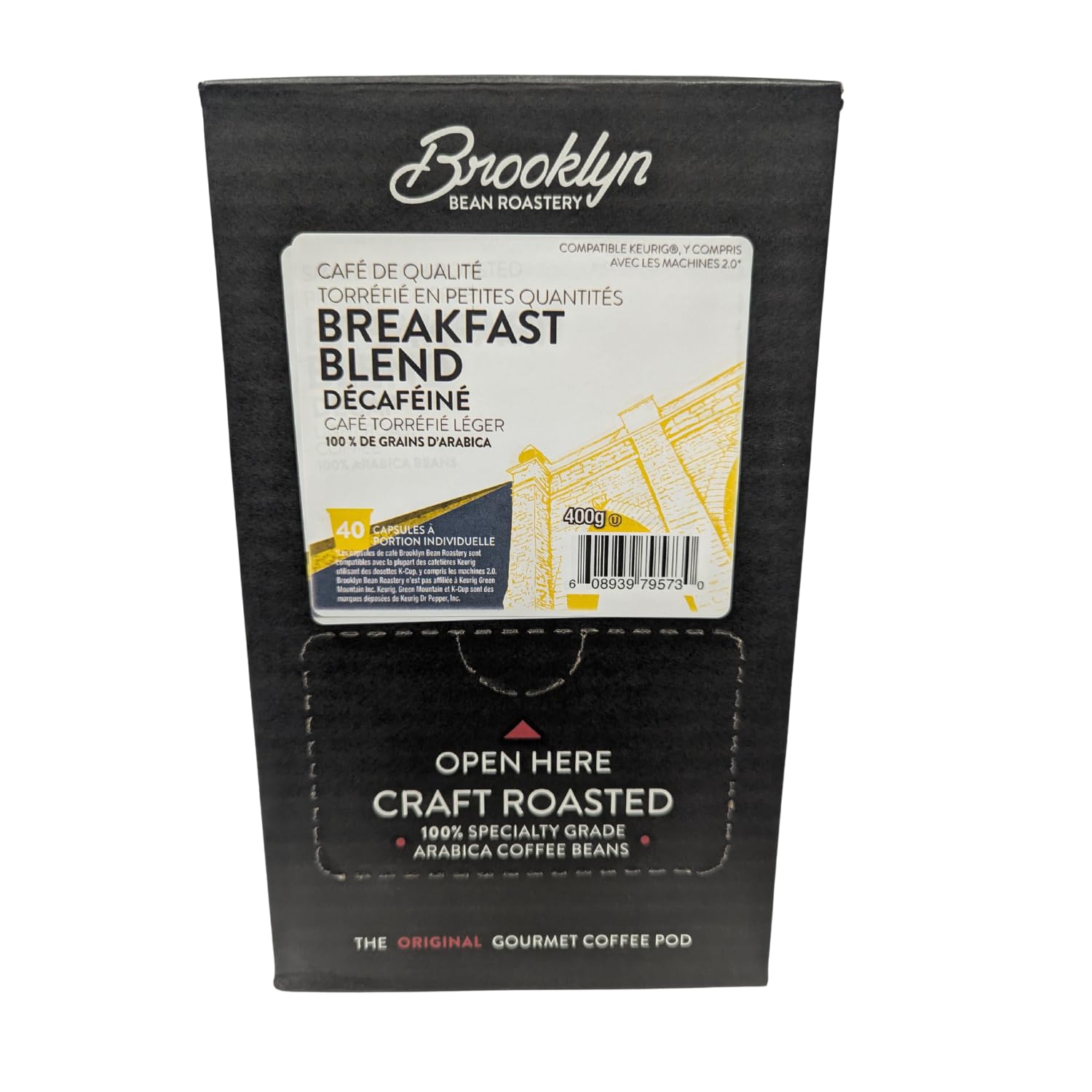 Brooklyn Beans Colombian Gourmet Coffee Pods - Compatible with Keurig K Cup Brewers Including 2.0 Machines, 40 Count, Rich and Smooth Colombian Medium Roast
