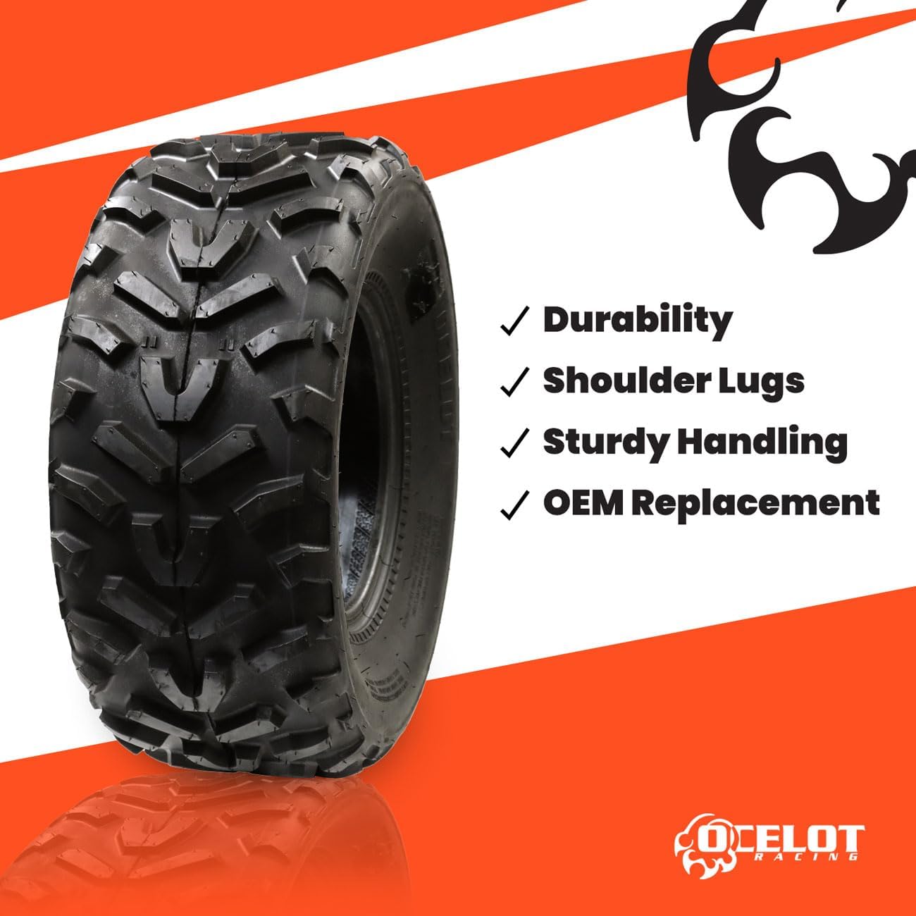 Long Mileage Sport ATV and UTV Trail Wolf Style Tread 22X11-10 P367