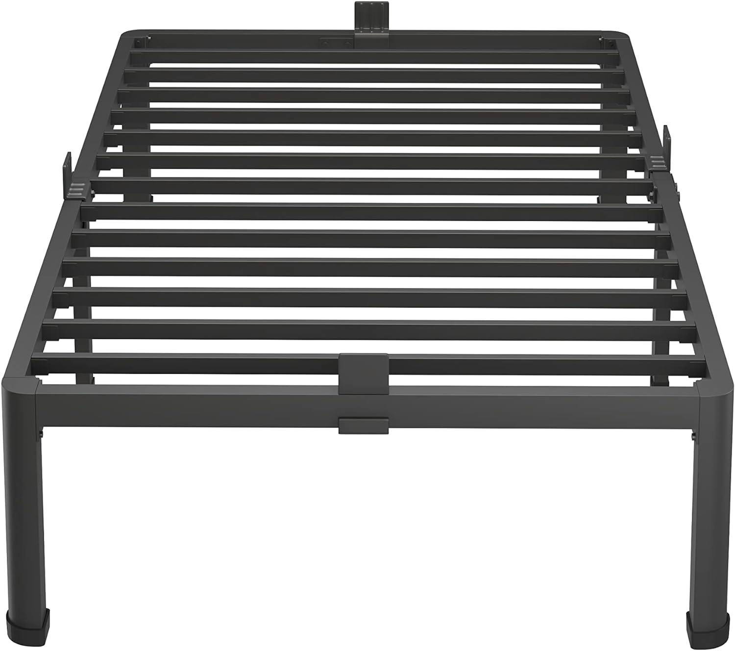 MAF 18 Inch Twin Bed Frames with Round Corner Legs Mattress Slide Stopper | No Box Spring Needed, Heavy Duty Metal Platform Bed Frame