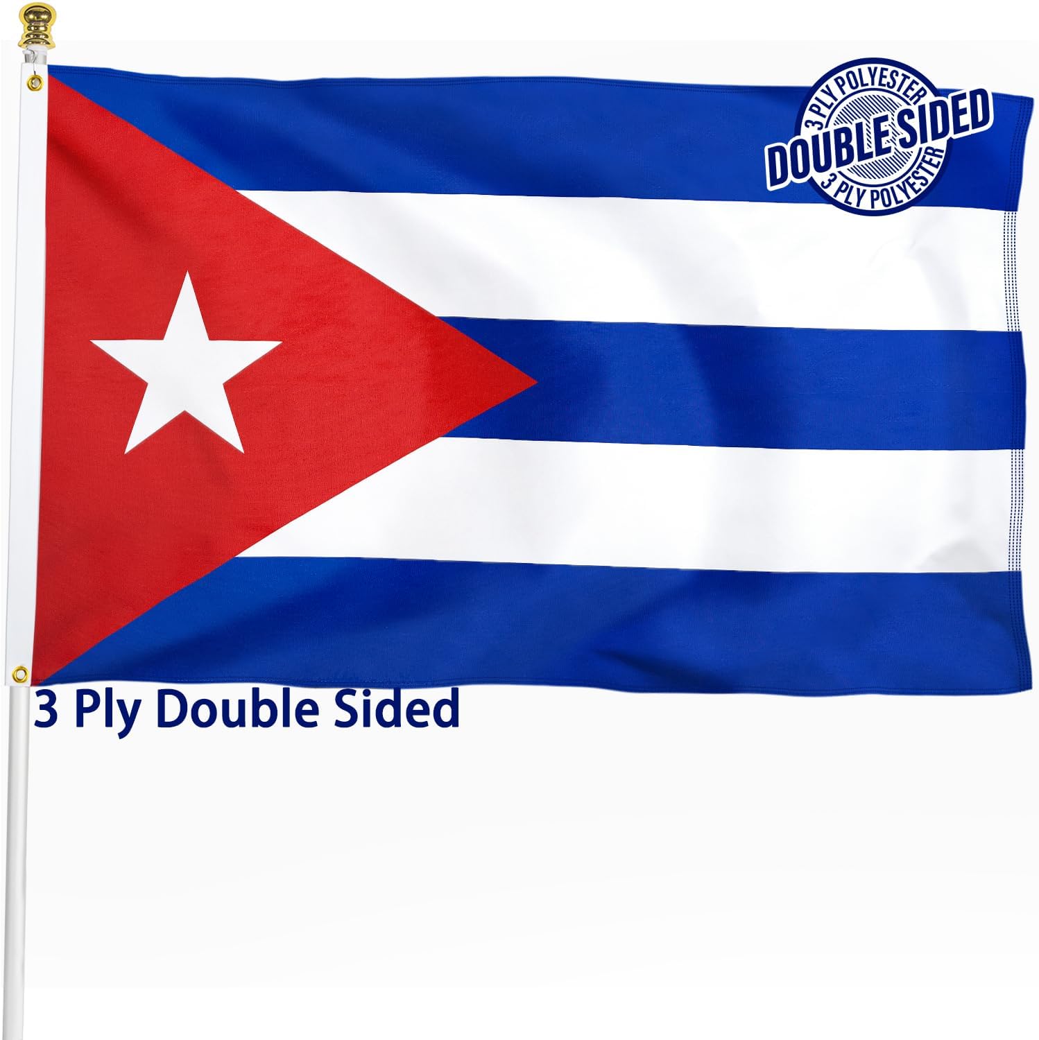 Nicaragua Flag 3x5 ft Outdoor Bandera de Nicaragua Nicaraguan National Flag | Double Sided 3 Ply Heavy Duty Polyester Banner with Brass Grommets for Home and Outdoor Decoration, 4 Rows Stitching