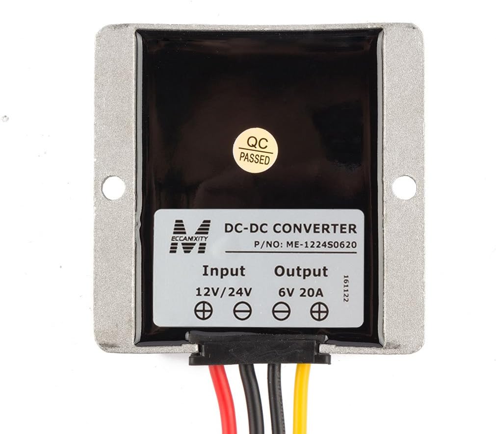uxcell Power Voltage Converter DC12V/24V to DC6V 20A 120W Waterproof Voltage Convert Transformer