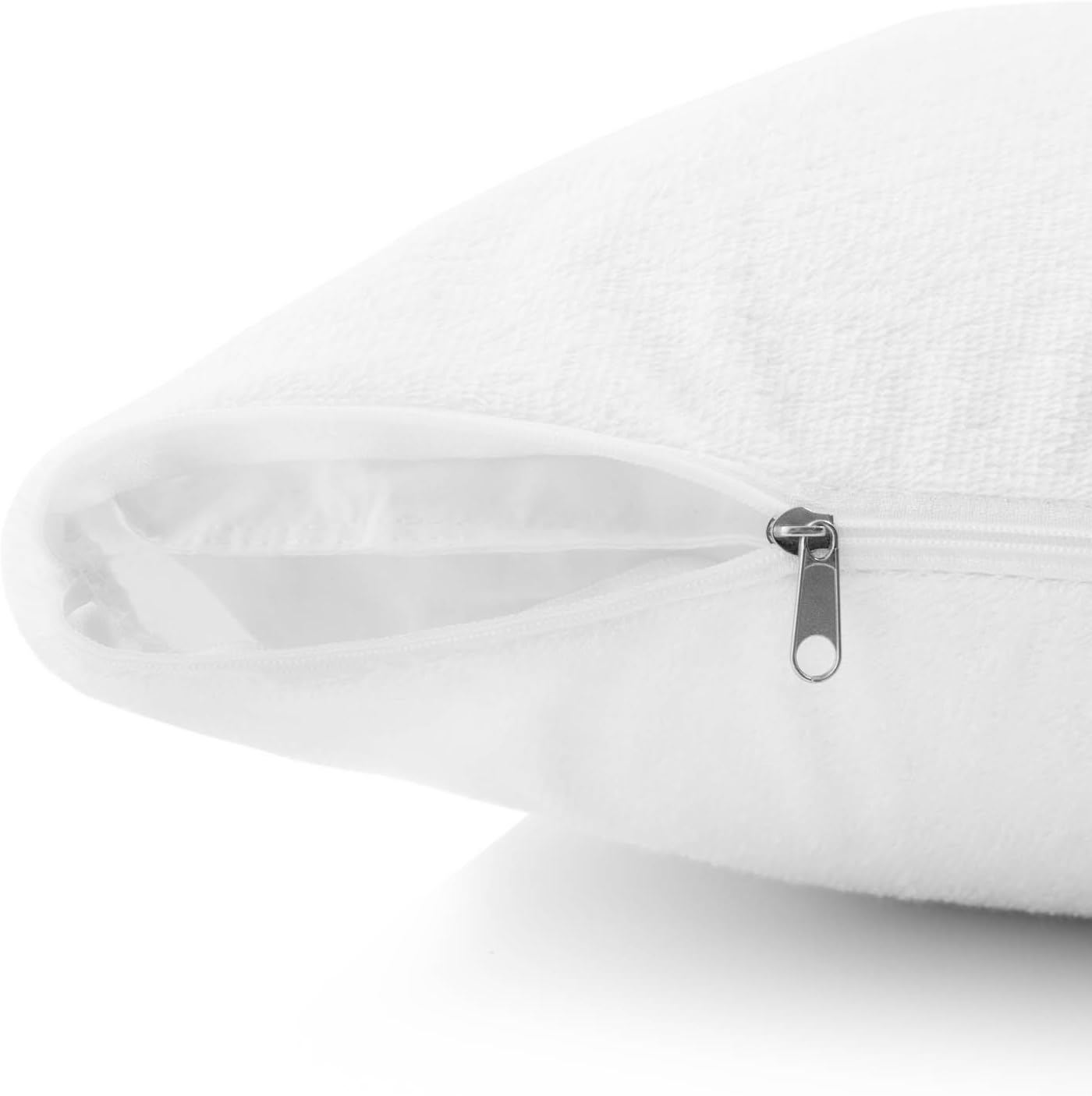 LUCID Premium Waterproof Mattress Protector, Queen Size – Fitted Sheet Style, Machine Washable – Cotton Terry Top Cover – Dorm Room Essential – White