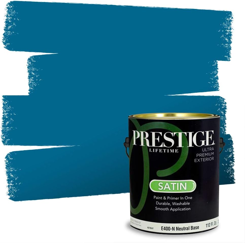 PRESTIGE Paints Exterior Paint and Primer In One, 1-Gallon, Satin, Comparable Match of Sherwin Williams* Blueblood*