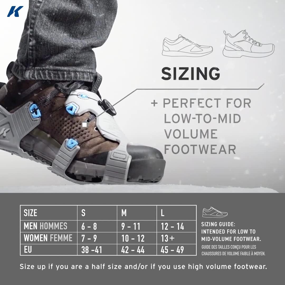 Korkers Ice Walker Ice Cleats - Lightweight and Durable - 22 Replaceable Steel Spikes