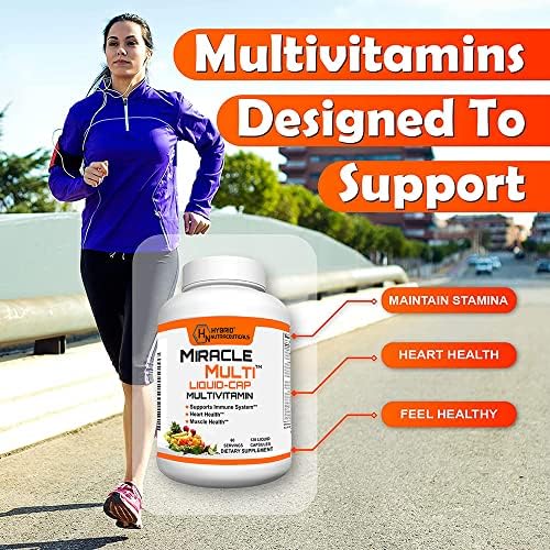 MiracleMulti Liquid Multivitamin Capsules for Men & Women - Complete Whole Food Blend Daily Vitamin & Mineral Supplement with CoQ10, B12