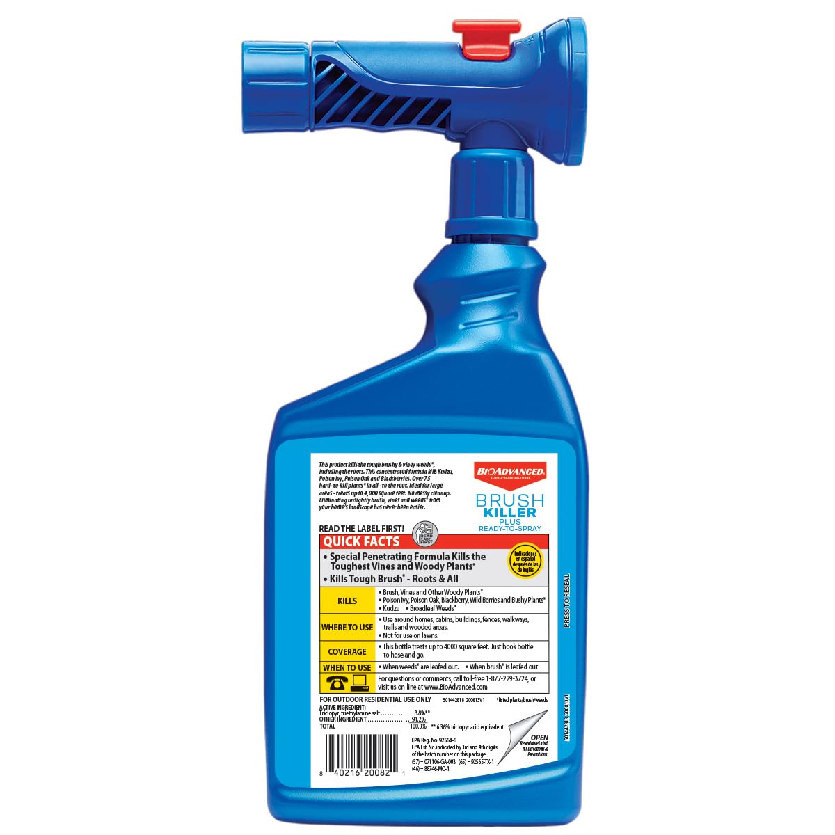 BioAdvanced Brush Killer Plus, Ready-to-Spray Weed Killer, 32 oz – Kills Tough Brush Roots & Poison Ivy