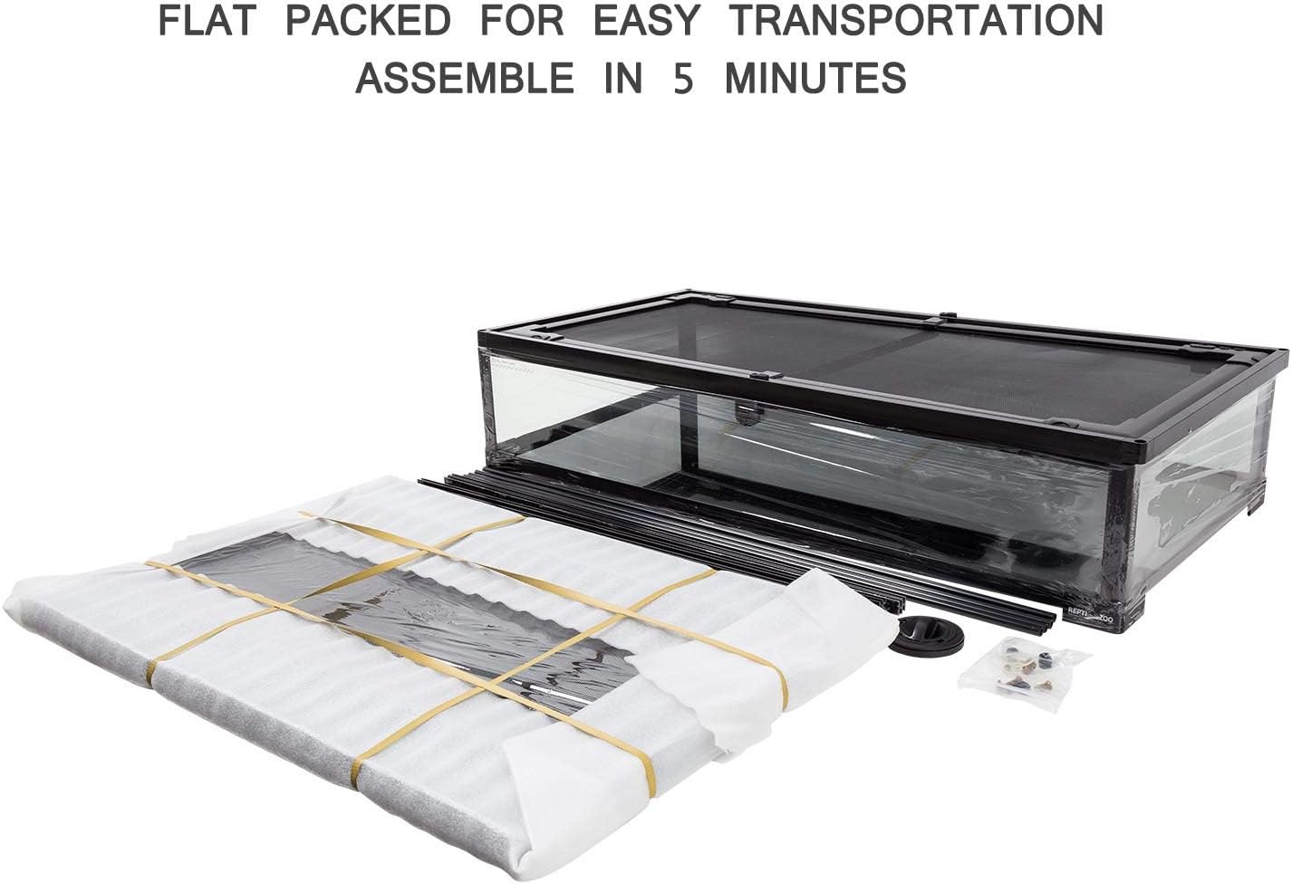 REPTI ZOO 85 Gallon Large Reptile Tank, Wide & Tall Tempered Glass Large Reptile Terrarium 47.2" x 17.7"x 23.6" for Tortoise Snake