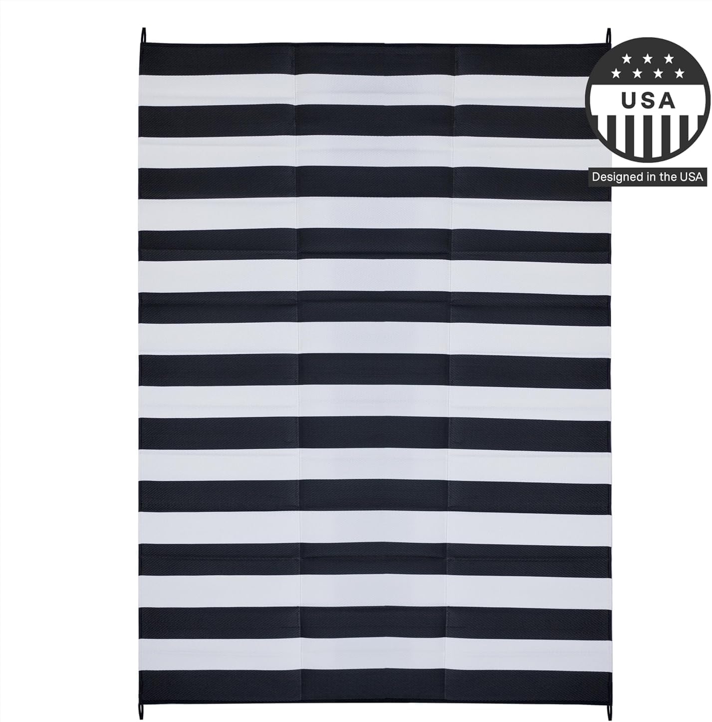 FH Home Outdoor Camping Rug - Waterproof, Fade Resistant, Reversible - Premium Recycled Plastic - Striped - Large Patio, Deck, Sunroom