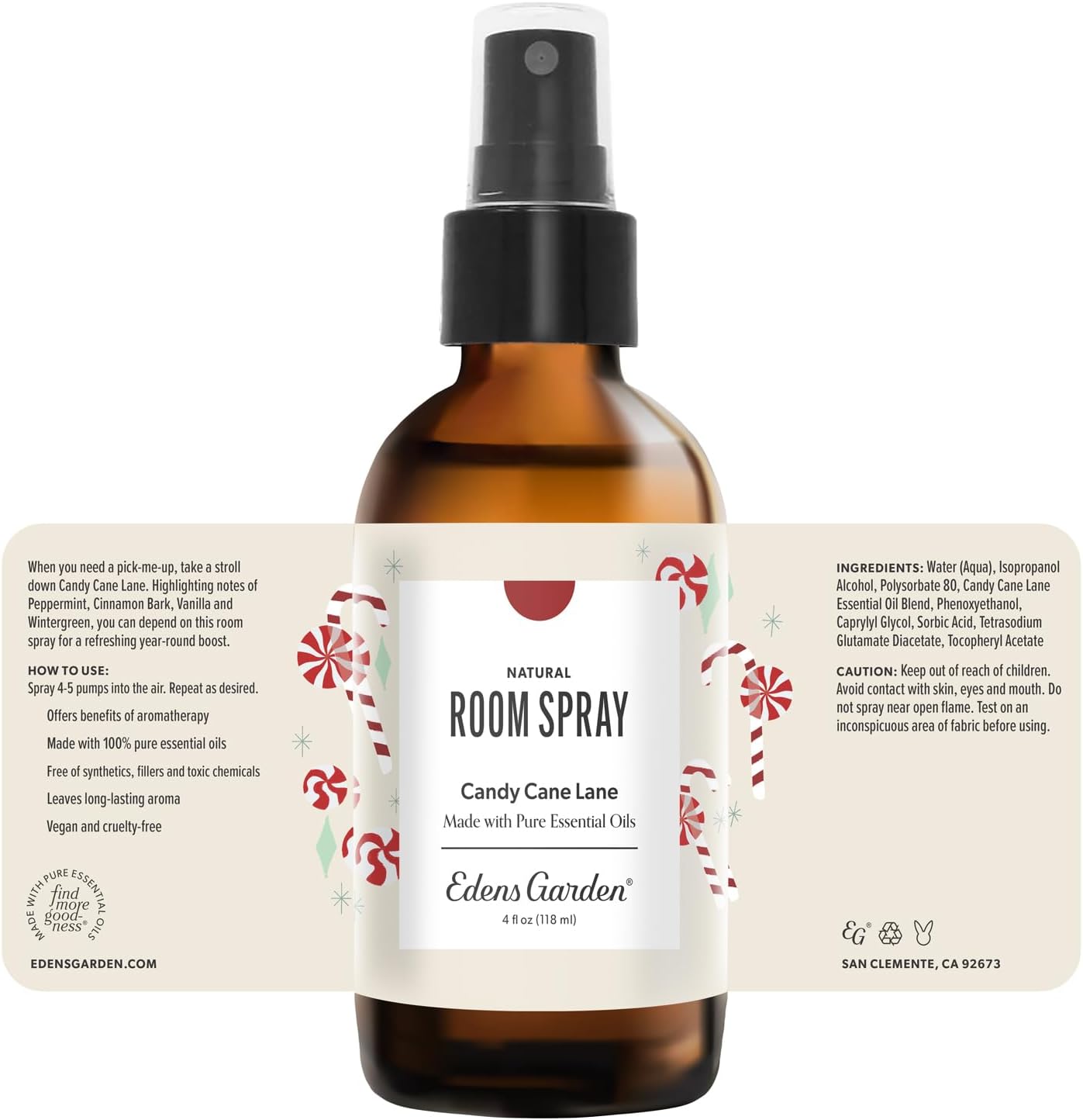 Edens Garden Fighting Five Natural Room & Linen Spray 4 fl oz (118 ml)