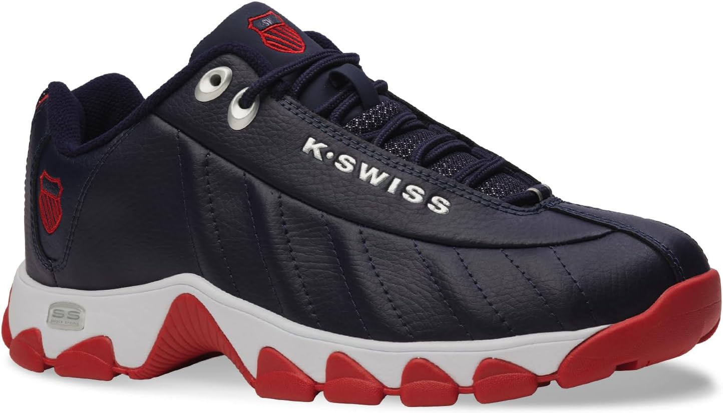 K-Swiss Men's ST329 CMF Sneaker, Wide Tennis Walking Shoes Leather Upper | Court Inspired, Tennis Heritage, Comfort Soft Cushioning, Arch Support, Wide Feet Fit, Chunky Silhouette, Classic Style.