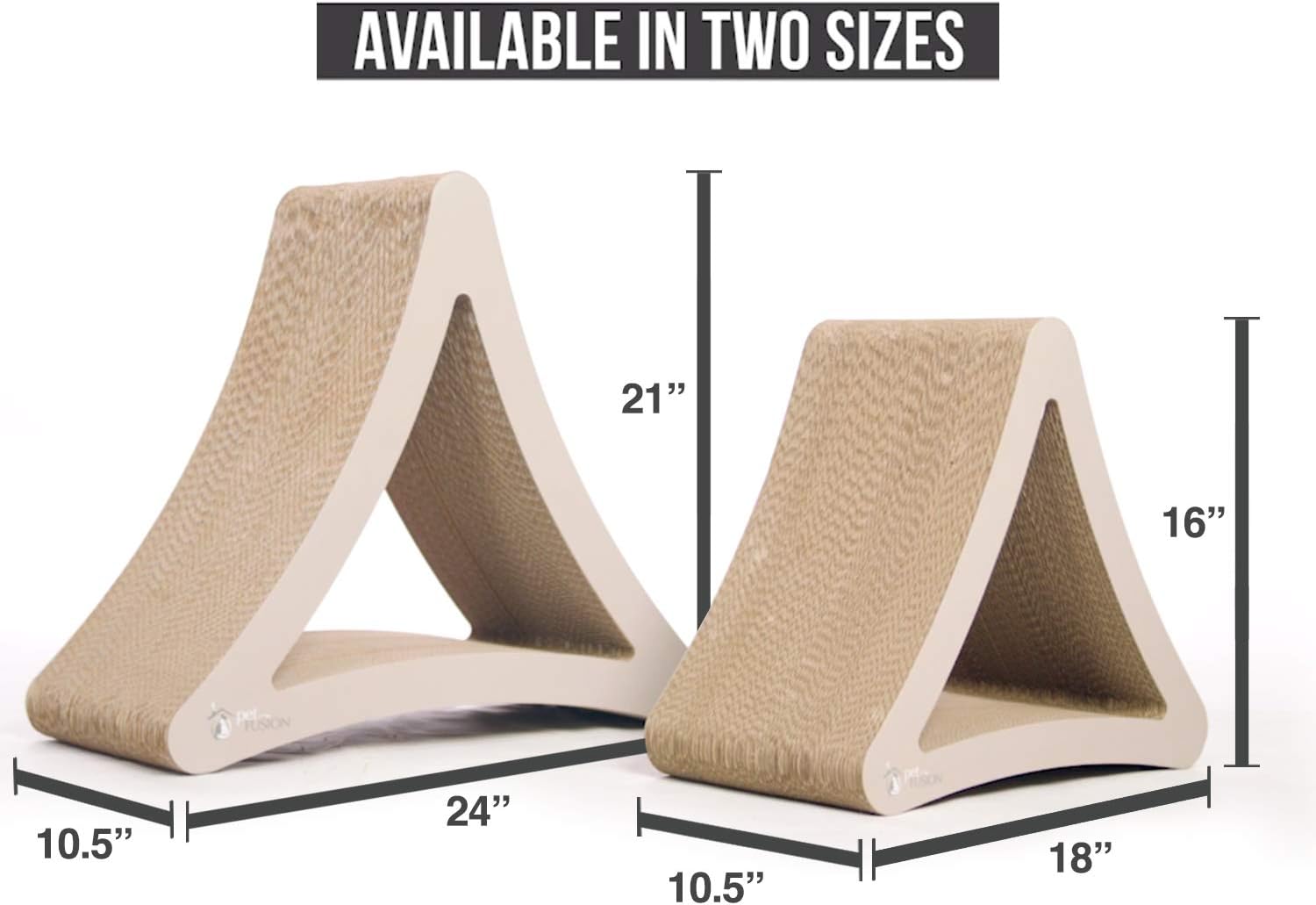 PetFusion 3-Sided Vertical Scratch Play & Perch Cat Scratching Post, 24" x 10.5" x 21.1", Multiple Angle Cat Scratching Pad, 6 Usable Sides