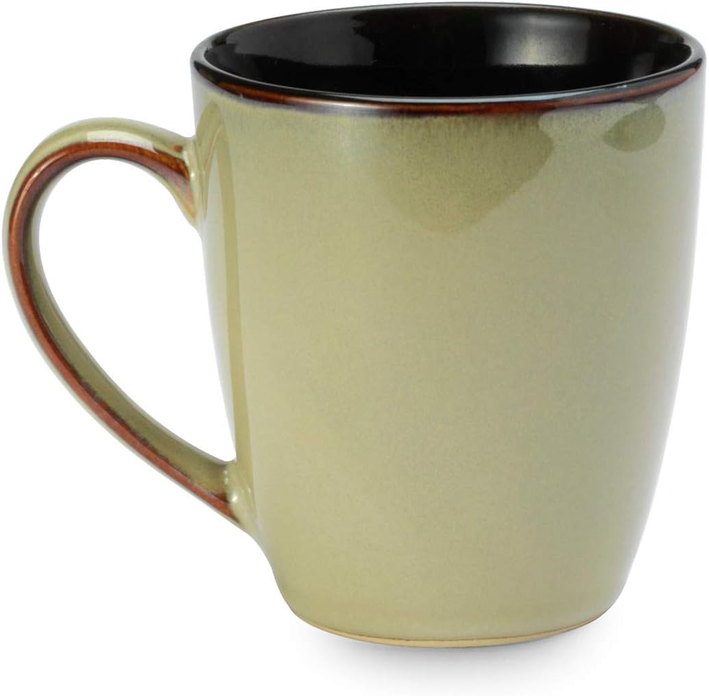 Pfaltzgraff Taos 16-Piece Stoneware Dinnerware Set, Service for 4,Beige/Olive