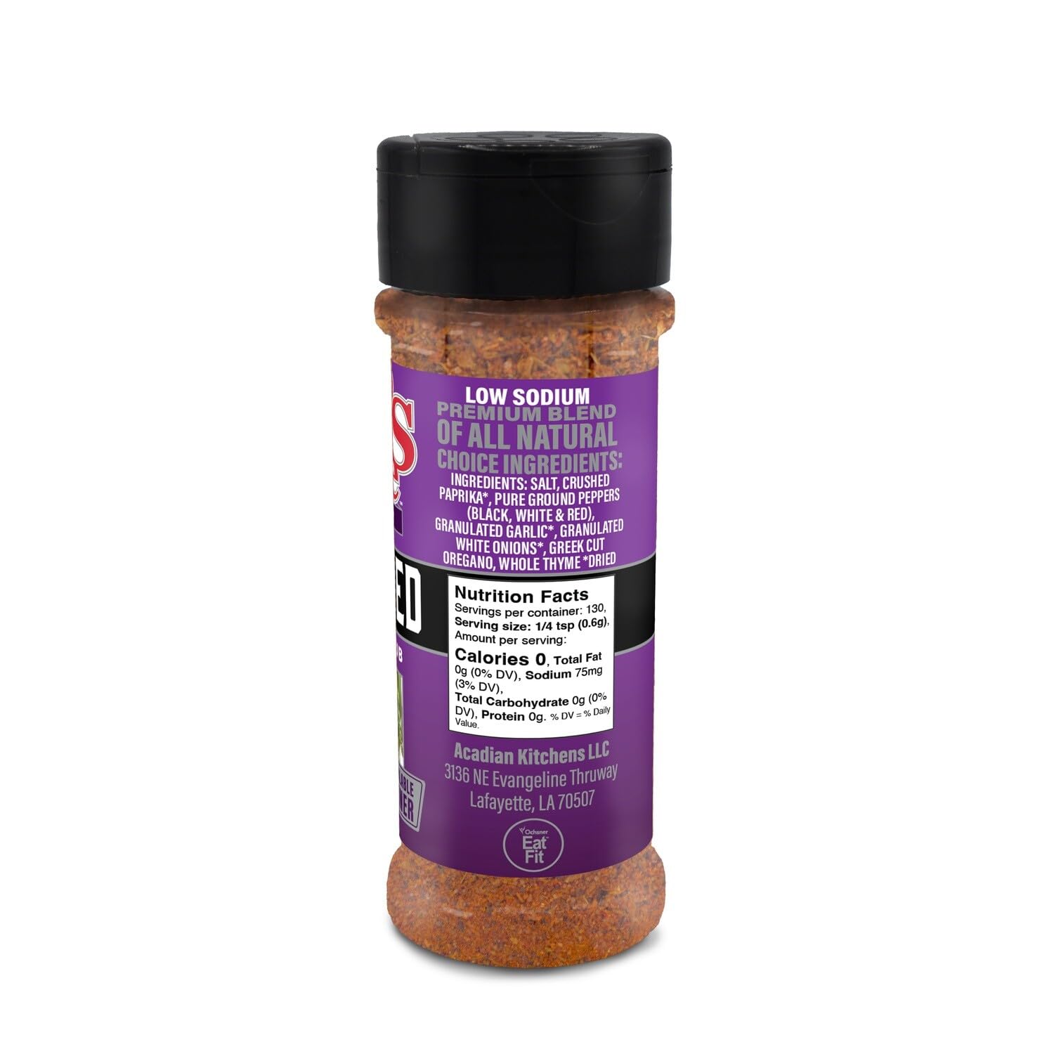 Cajun's Choice Blackened Seasoning - 2.75 oz Jar, Pack of 2, All Natural, Low Salt, Gluten-Free - Authentic Louisiana Spice for Fish & BBQ | Low-sodium, all-natural seasoning and rub for fish, seafood, chicken, pork, steak, vegetables and salads.