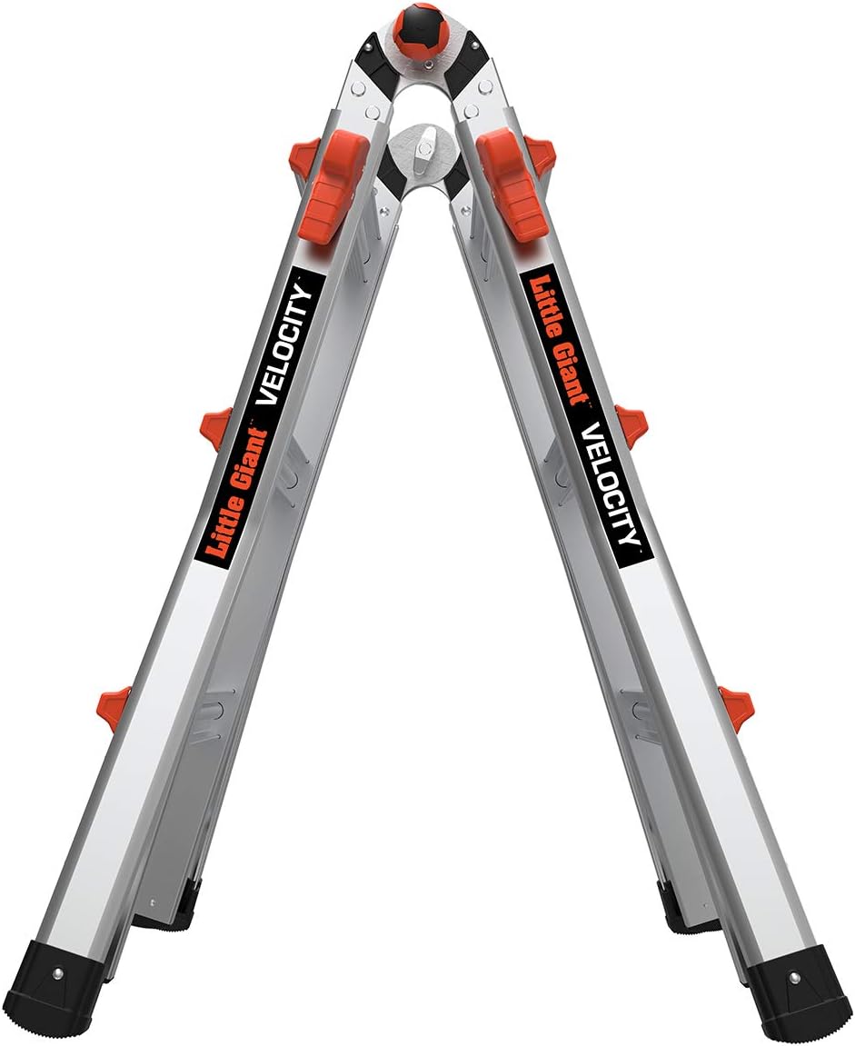 Little Giant Velocity, Aluminum Ladder, 14 ft Reach, 15413-001 | Telescoping Multi-Position Ladder with Extension, A-Frame, 90-Degree & Trestle Modes, 300 lbs. Rating
