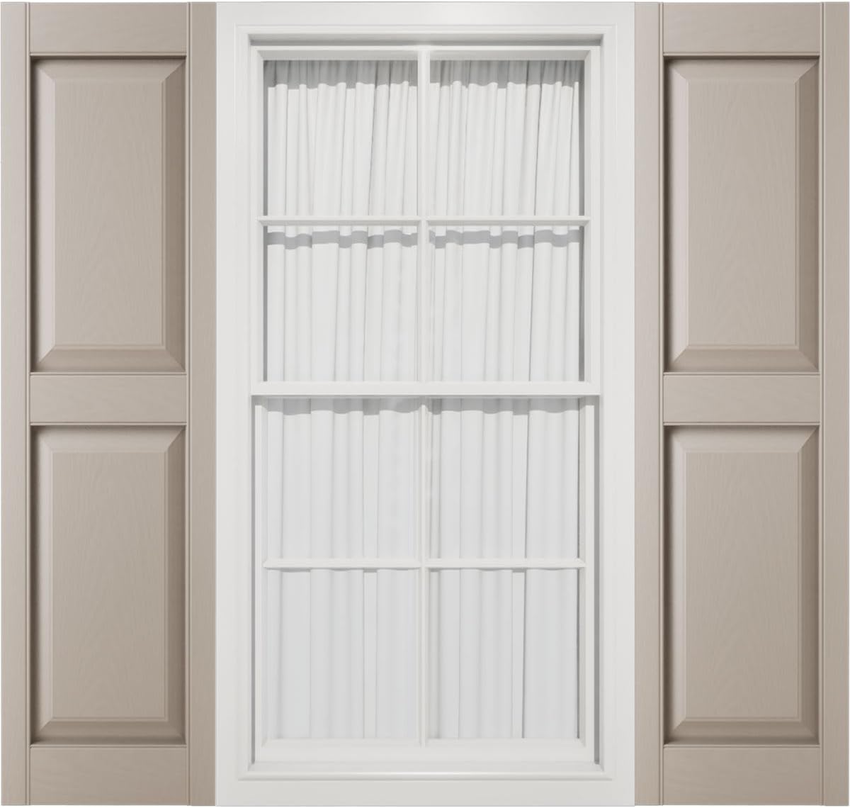 Mid America 00021247002 Standard Size Williamsburg Double Panel Vinyl Shutters, w/Installation Shutter-Lok's & Matching Screws (Per Pair), 002, 12"W x 47"H, Black