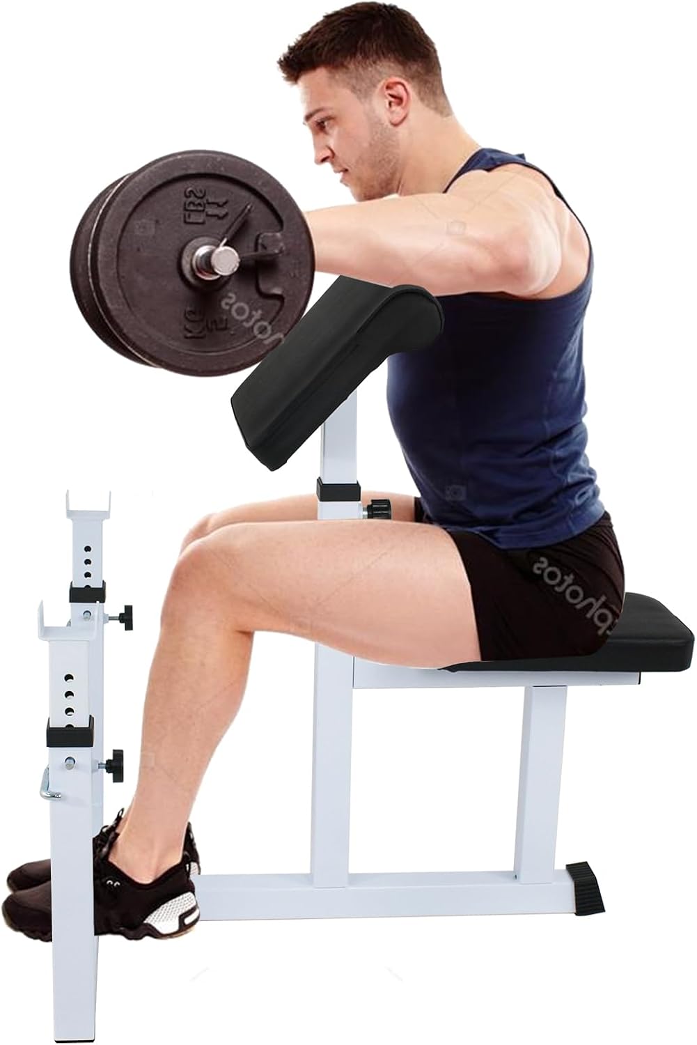 JupiterForce Preacher Curl Bench, Adjustable Arm Curl Bench for Bicep Isolation 550 LBS Capacity Home Gym Strength Training Equipment