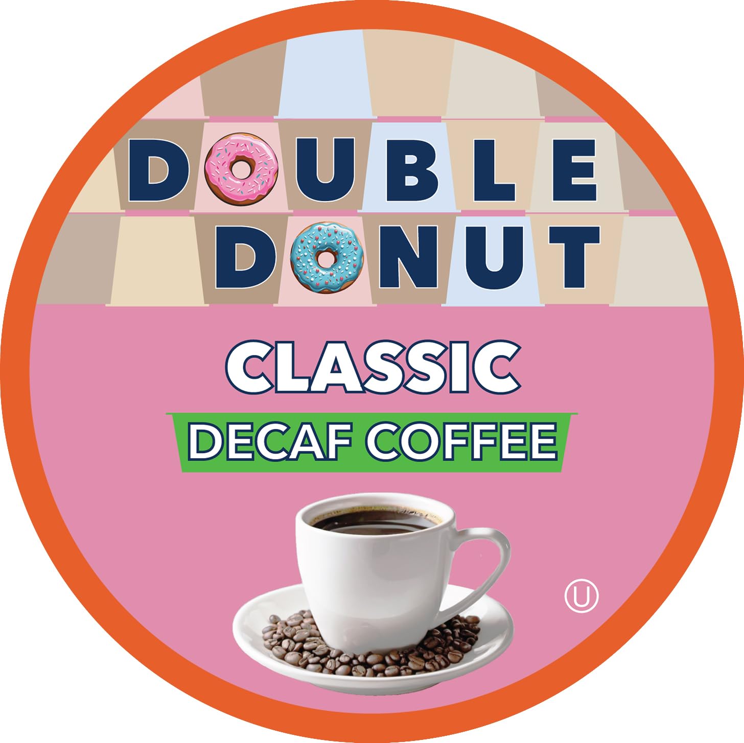 Double Donut Coffee Double Donut Medium Roast Decaf Coffee Pods, Classic, for Keurig K-Cup Machines, 24 Single-Serve Capsules per Box