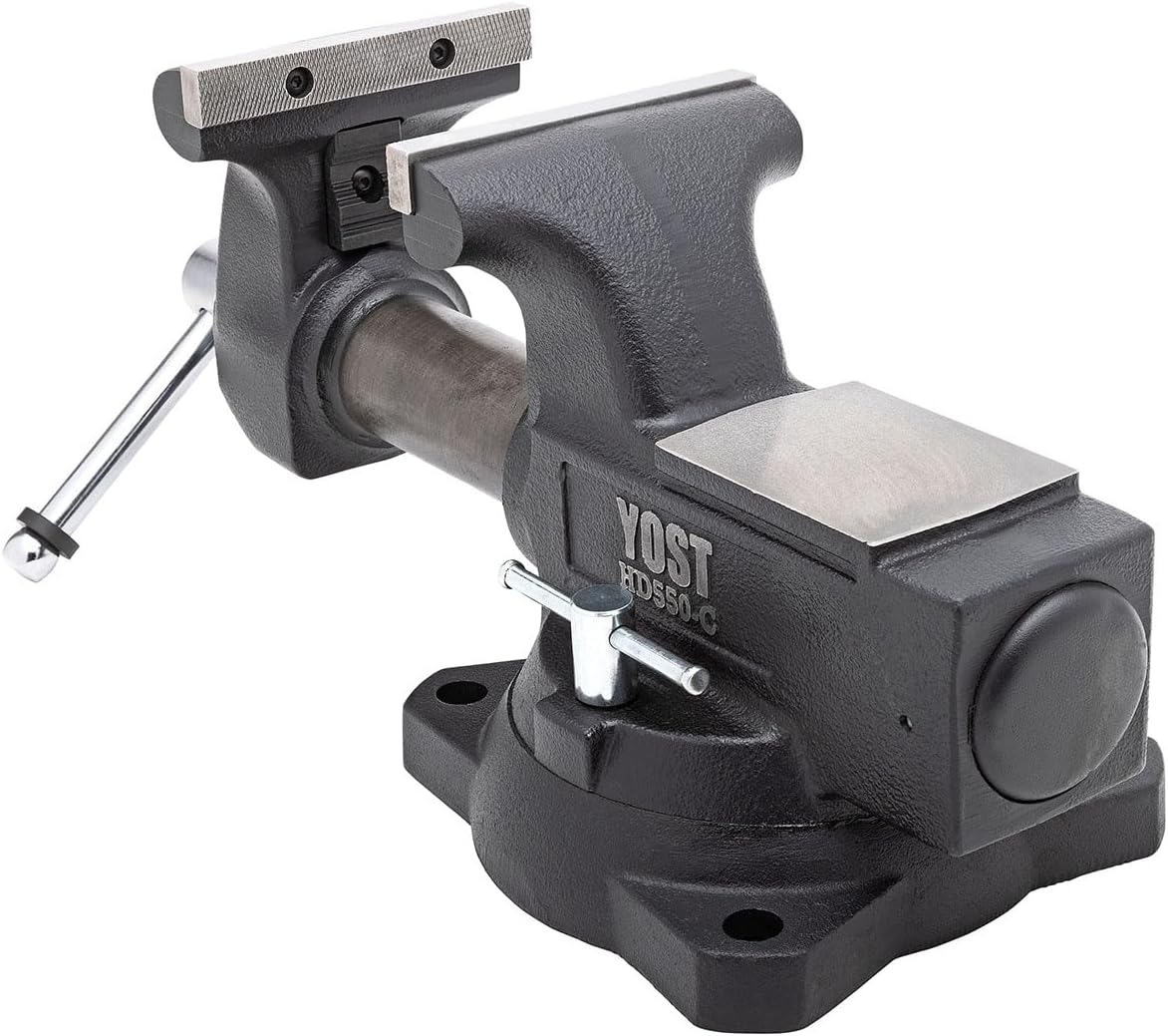 Yost Vises LV-4 Homeowner's Vise | 4.5 Inch Jaw Width with a 3 Inch Jaw Opening Home Vise | Secure Grip with Swivel Base | Blue