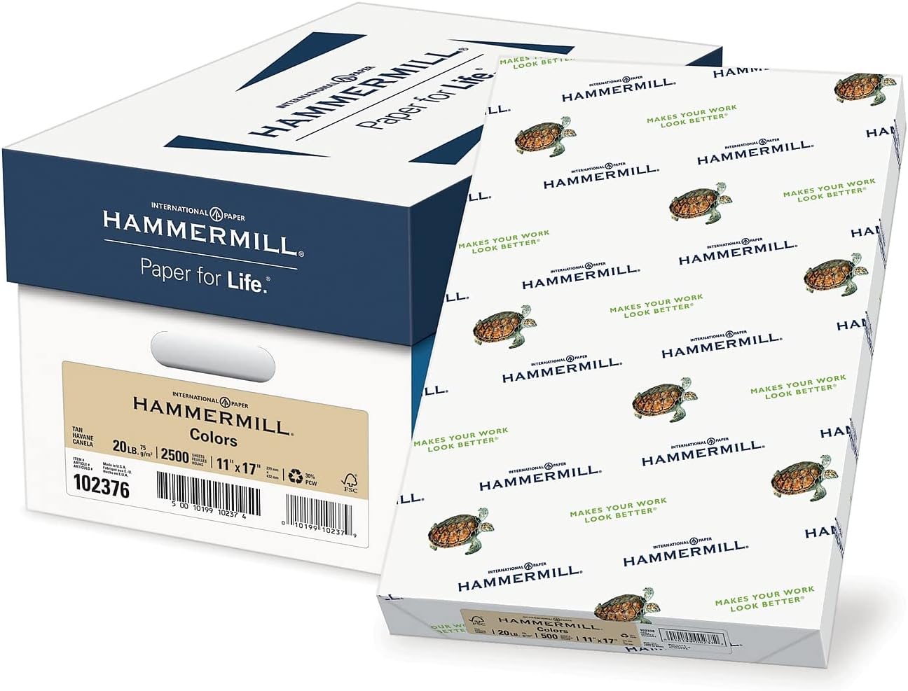 Hammermill Colored Paper, 20 lb Ivory Printer Paper, 8.5 x 11 - Made in the USA, Pastel Paper, 103176R - 1 Ream (500 Sheets)