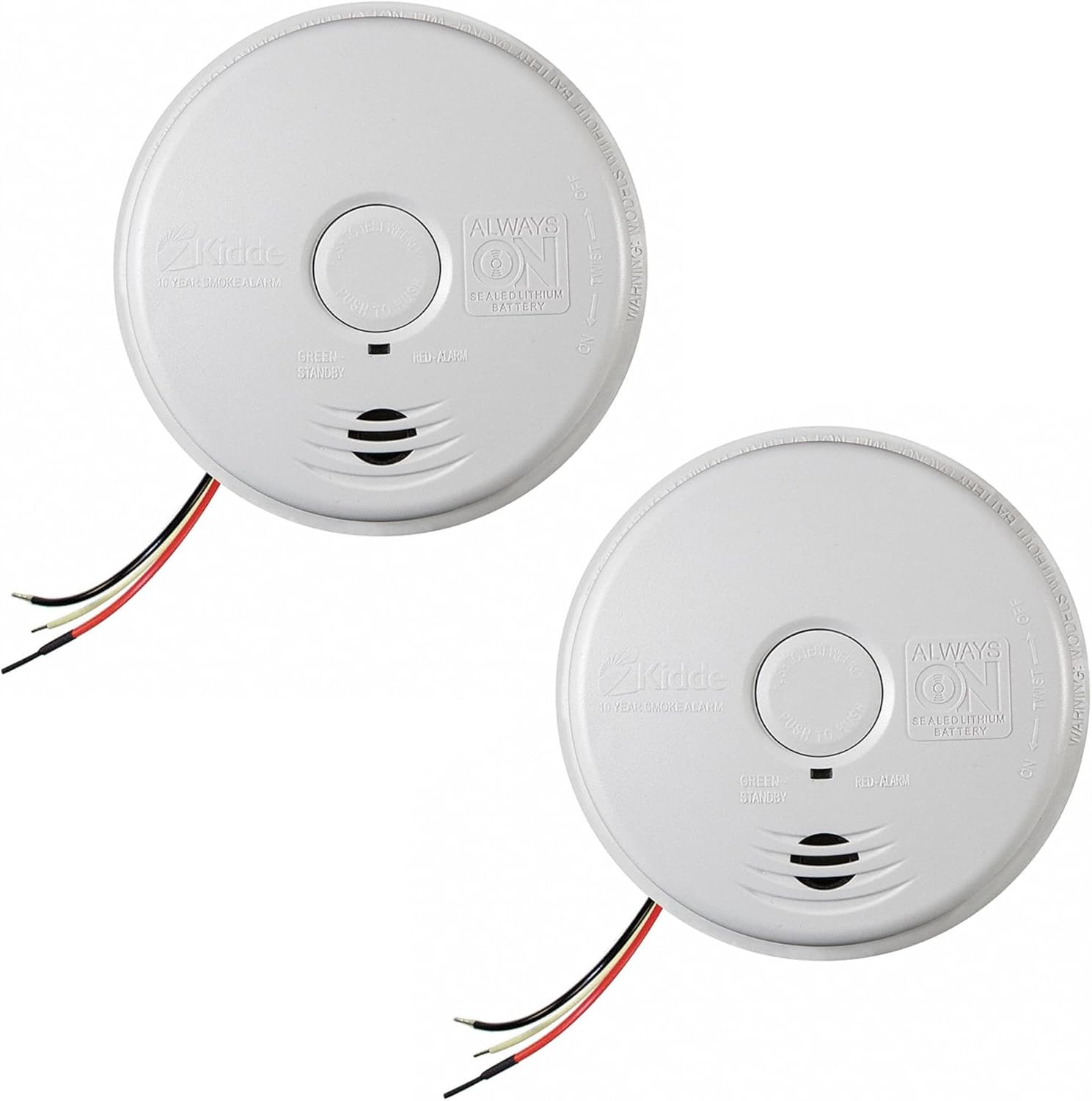 Kidde Hardwired Smoke Detector, 10-Year Battery Backup, Interconnect, Test-Silence Button