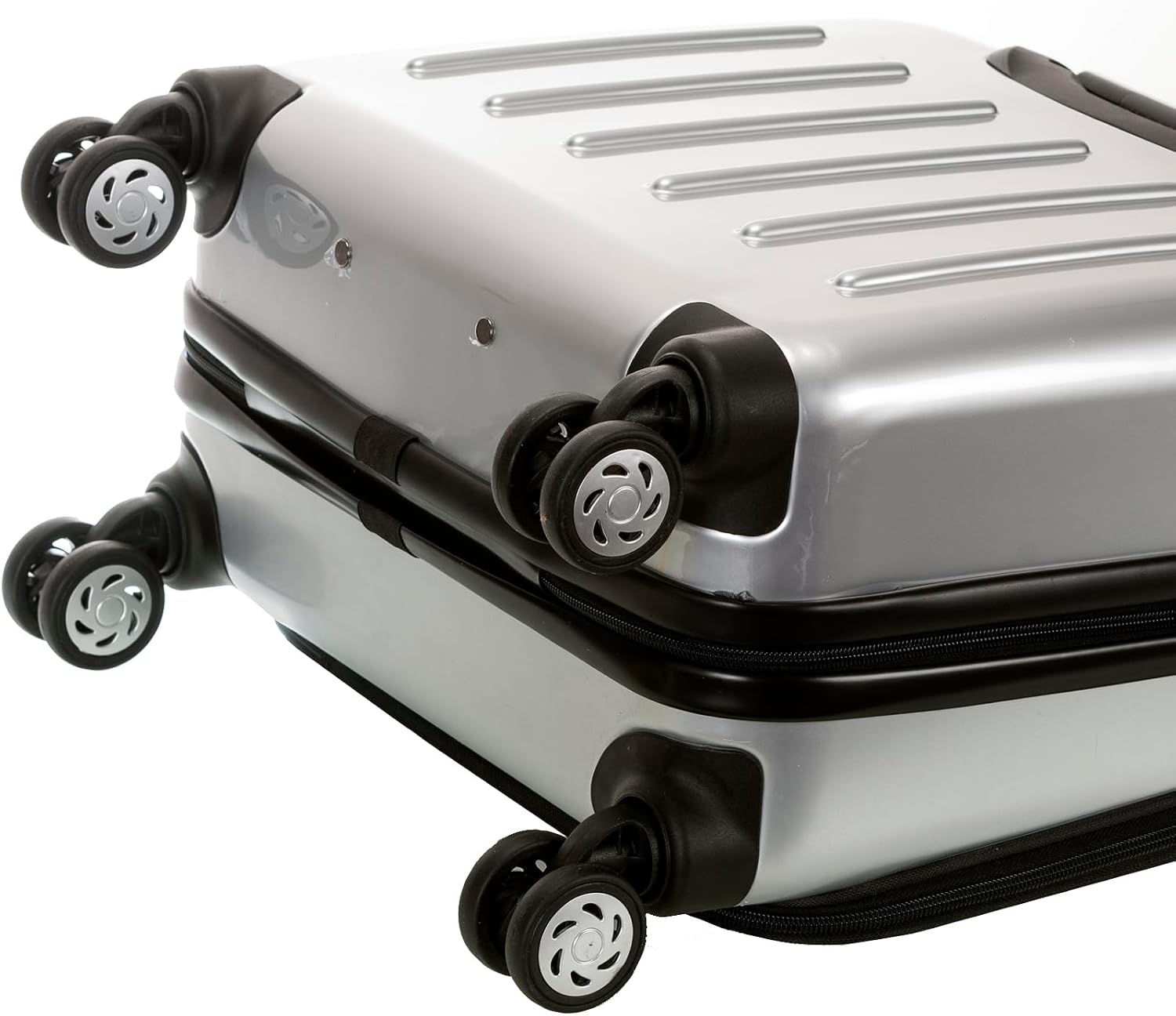 Rockland Revolution Hardside Rolling Computer Case, Carry-On, Silver