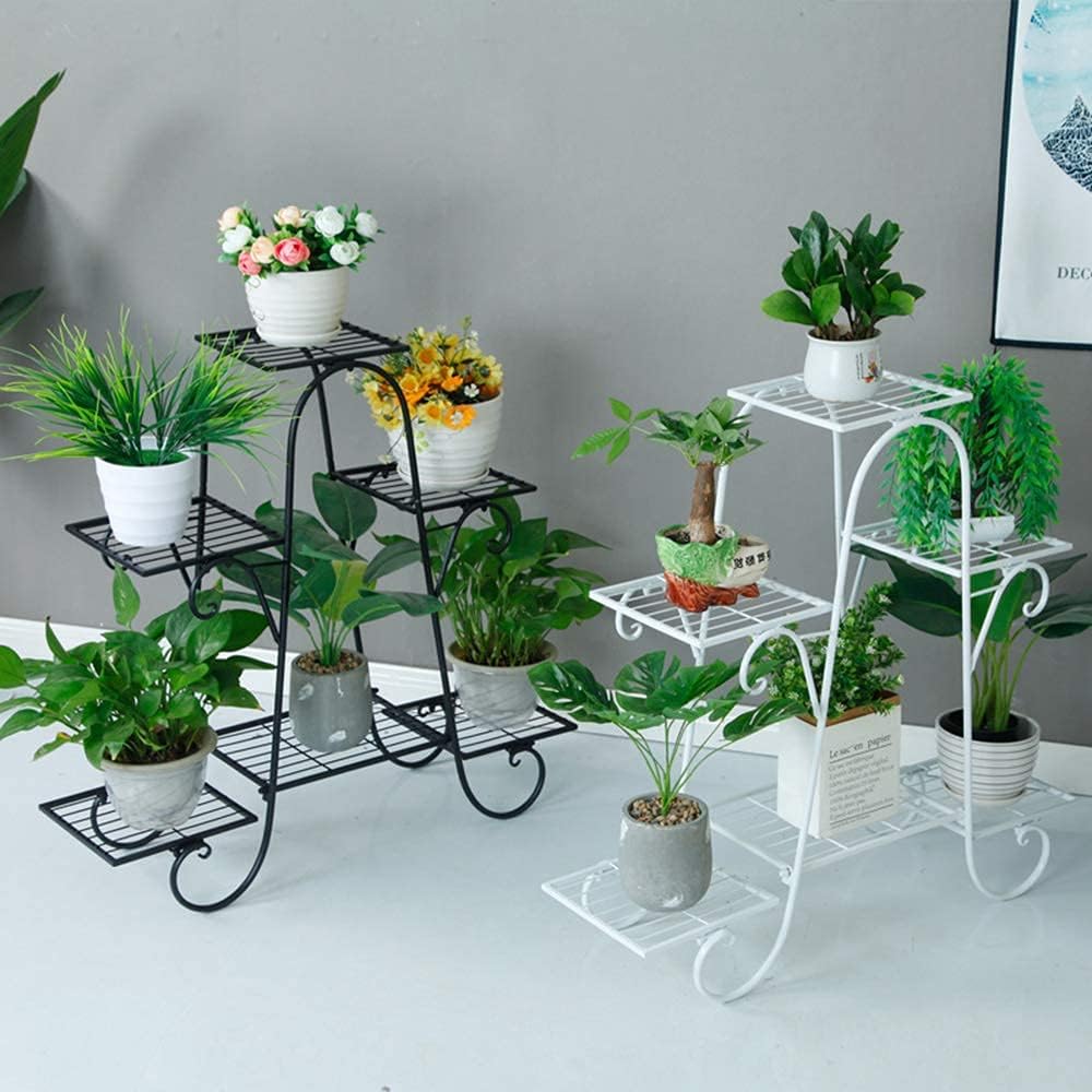 CarolynDesign 6 Tier Metal Plant Stand for Indoor and Outdoor, Multi Flower Pot Holder Shelf for Living Room Patio Lawn Garden Balcony