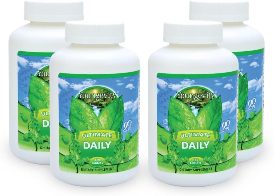 Youngevity Ultimate Daily Multivitamin with CoQ10 and Minerals, 180 Tablets | 20+ vitamins and minerals, CoQ10, vitamins A, C, D and E, zinc, folate, selenium, calcium, enhanced absorption, 180 tablets