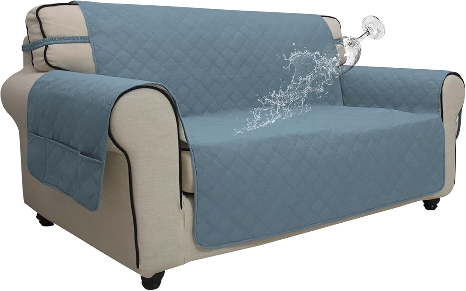 Easy-Going Waterproof Non-Slip Couch Cover, Small Recliner, Chocolate